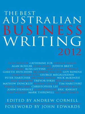 cover image of The Best Australian Business Writing 2012